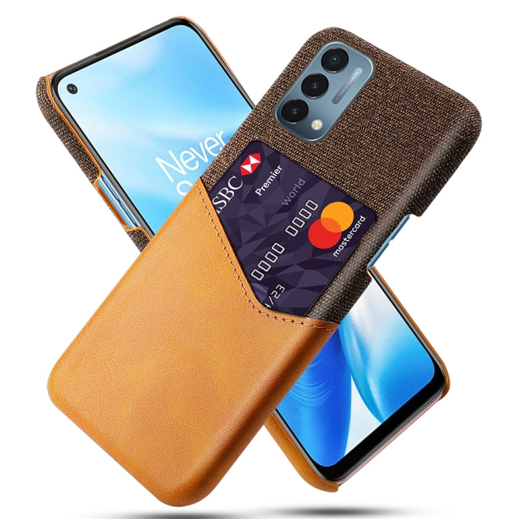 For OnePlus Nord 200 5G Cloth Texture PC + PU Leather Back Cover Shockproof Case with Card Slot