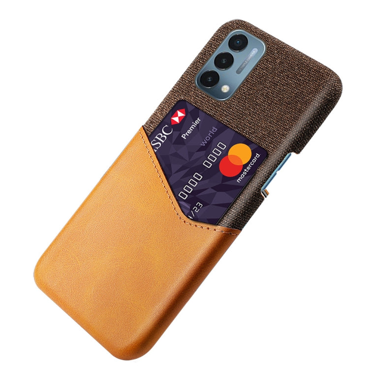 For OnePlus Nord 200 5G Cloth Texture PC + PU Leather Back Cover Shockproof Case with Card Slot