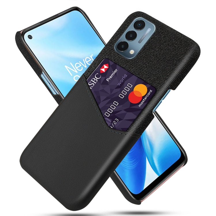 For OnePlus Nord 200 5G Cloth Texture PC + PU Leather Back Cover Shockproof Case with Card Slot
