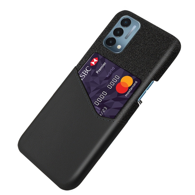 For OnePlus Nord 200 5G Cloth Texture PC + PU Leather Back Cover Shockproof Case with Card Slot