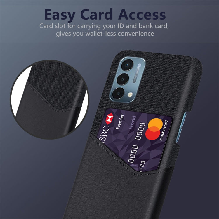 For OnePlus Nord 200 5G Cloth Texture PC + PU Leather Back Cover Shockproof Case with Card Slot