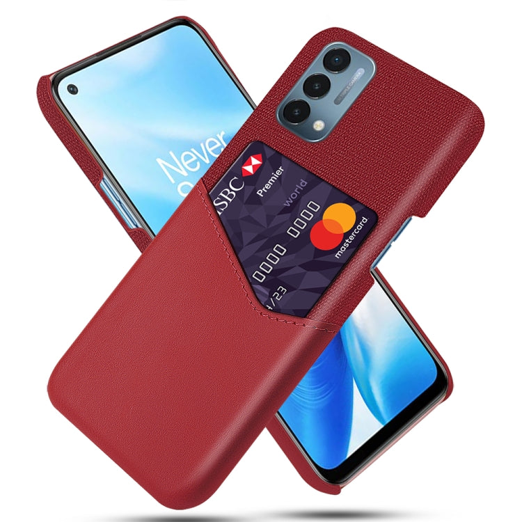 For OnePlus Nord 200 5G Cloth Texture PC + PU Leather Back Cover Shockproof Case with Card Slot