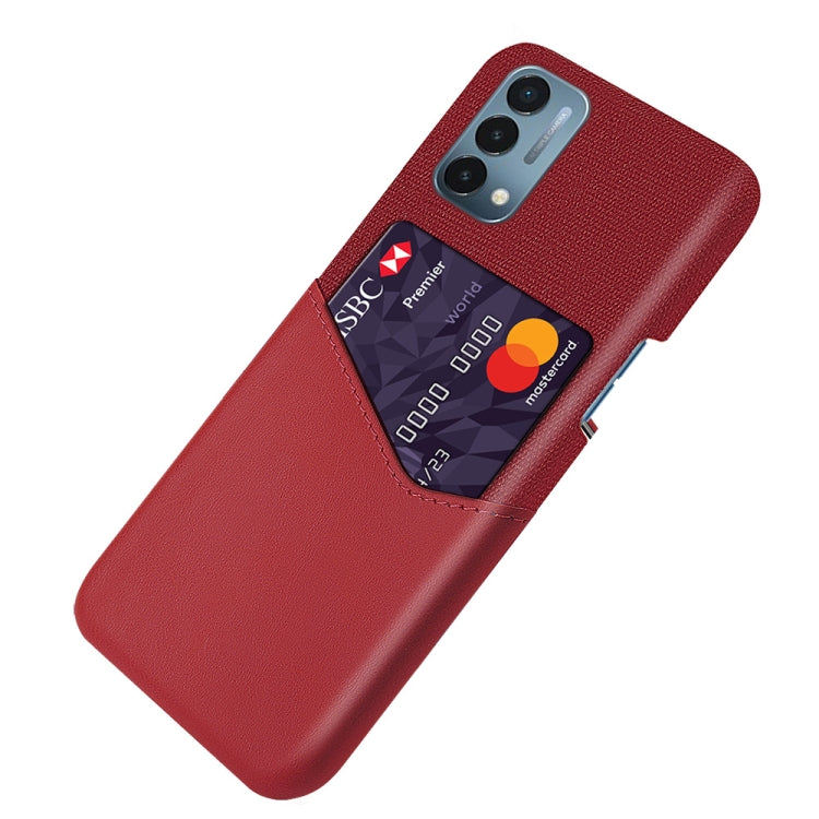 For OnePlus Nord 200 5G Cloth Texture PC + PU Leather Back Cover Shockproof Case with Card Slot