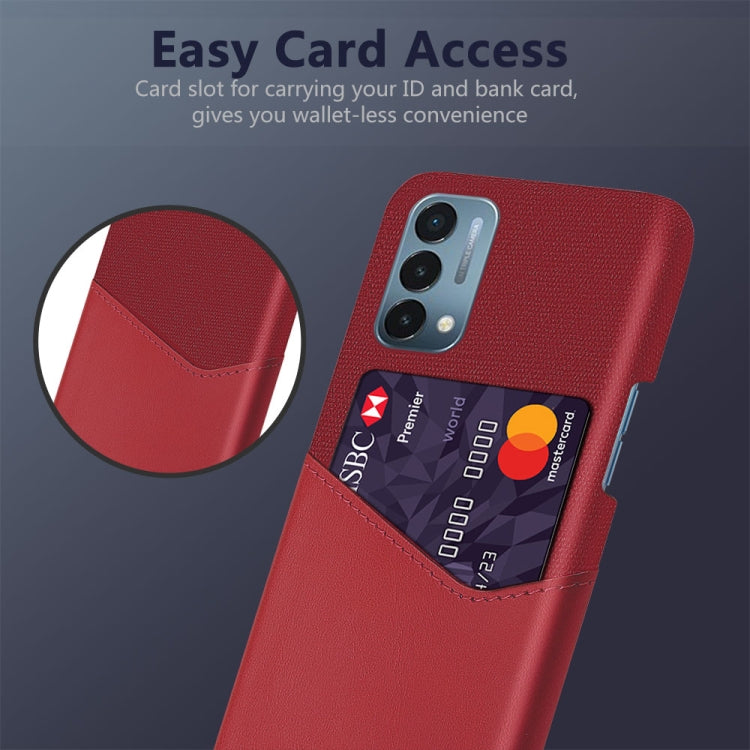 For OnePlus Nord 200 5G Cloth Texture PC + PU Leather Back Cover Shockproof Case with Card Slot