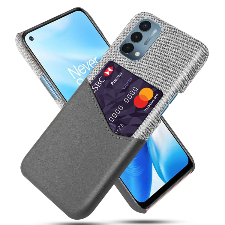 For OnePlus Nord 200 5G Cloth Texture PC + PU Leather Back Cover Shockproof Case with Card Slot