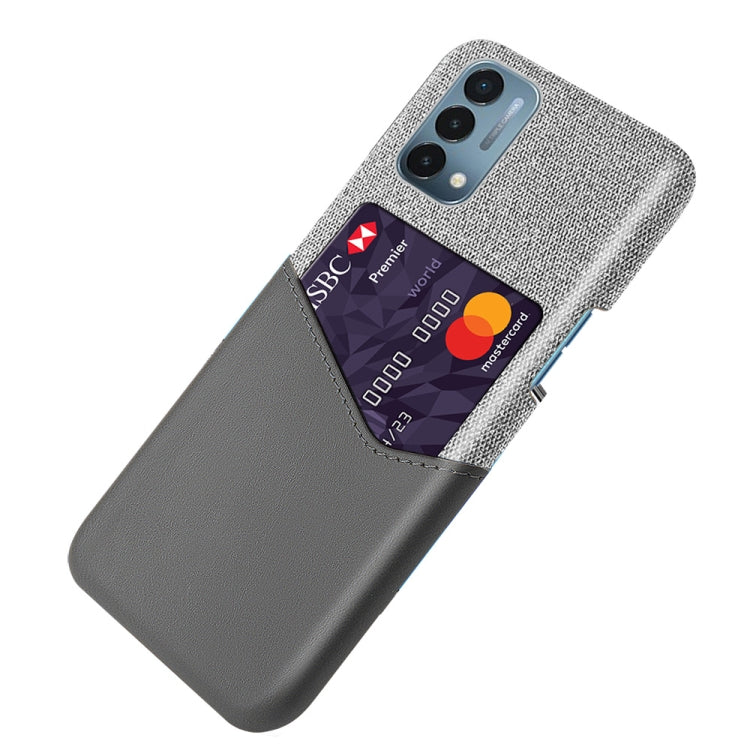 For OnePlus Nord 200 5G Cloth Texture PC + PU Leather Back Cover Shockproof Case with Card Slot