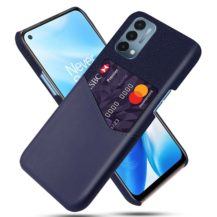For OnePlus Nord 200 5G Cloth Texture PC + PU Leather Back Cover Shockproof Case with Card Slot