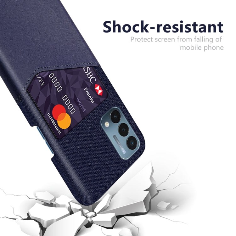 For OnePlus Nord 200 5G Cloth Texture PC + PU Leather Back Cover Shockproof Case with Card Slot