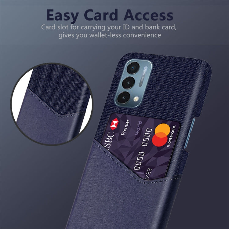 For OnePlus Nord 200 5G Cloth Texture PC + PU Leather Back Cover Shockproof Case with Card Slot