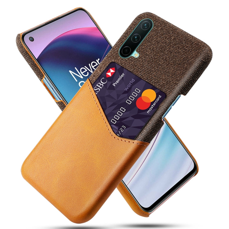For OnePlus Nord CE 5G Cloth Texture PC + PU Leather Back Cover Shockproof Case with Card Slot