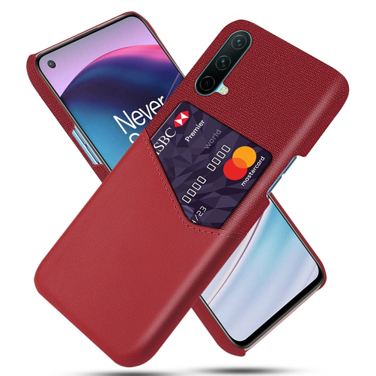 For OnePlus Nord CE 5G Cloth Texture PC + PU Leather Back Cover Shockproof Case with Card Slot