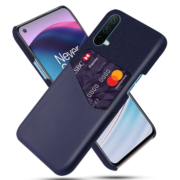 For OnePlus Nord CE 5G Cloth Texture PC + PU Leather Back Cover Shockproof Case with Card Slot