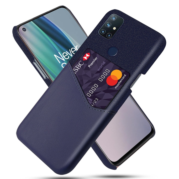 For OnePlus Nord N10 5G Cloth Texture PC + PU Leather Back Cover Shockproof Case with Card Slot