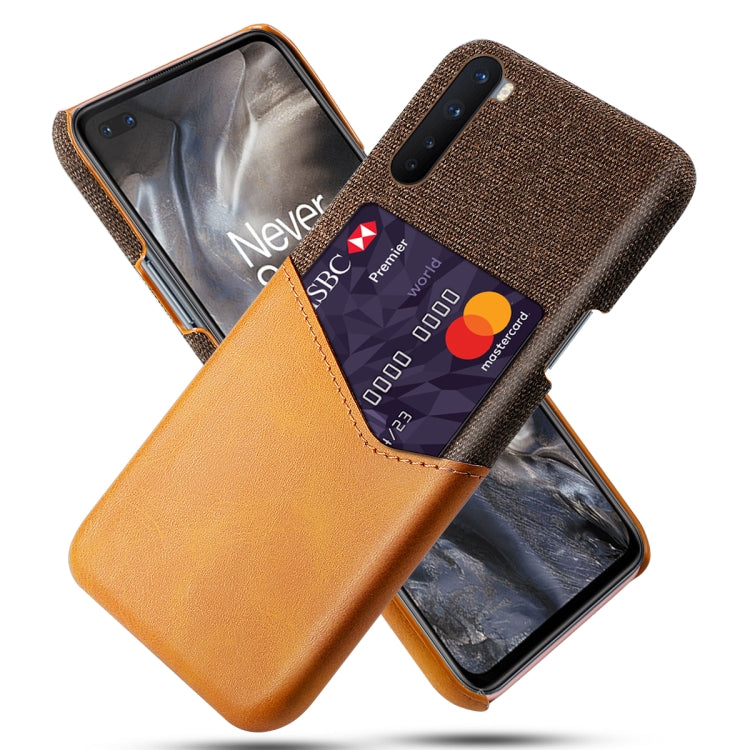 For OnePlus Nord Cloth Texture PC + PU Leather Back Cover Shockproof Case with Card Slot