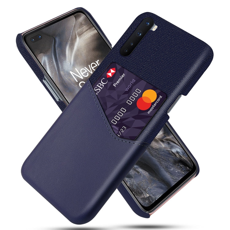 For OnePlus Nord Cloth Texture PC + PU Leather Back Cover Shockproof Case with Card Slot