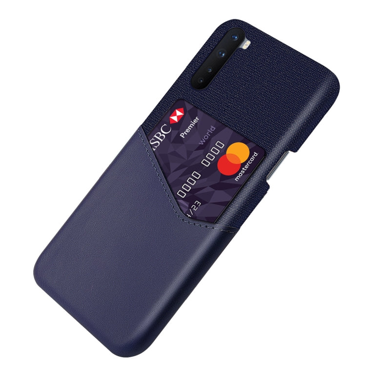 For OnePlus Nord Cloth Texture PC + PU Leather Back Cover Shockproof Case with Card Slot