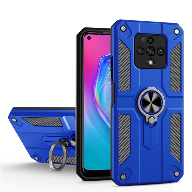 For Tecno Camon 16 Premier Carbon Fiber Pattern PC + TPU Protective Case with Ring Holder