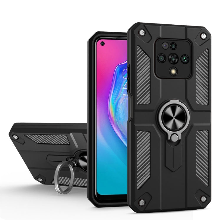 For Tecno Camon 16 Premier Carbon Fiber Pattern PC + TPU Protective Case with Ring Holder
