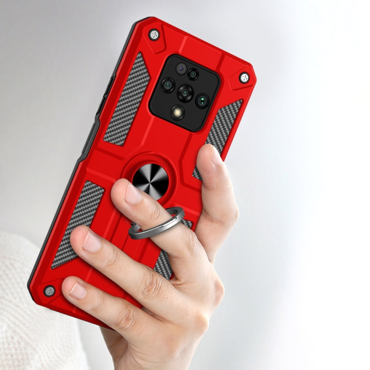 For Tecno Camon 16 Premier Carbon Fiber Pattern PC + TPU Protective Case with Ring Holder