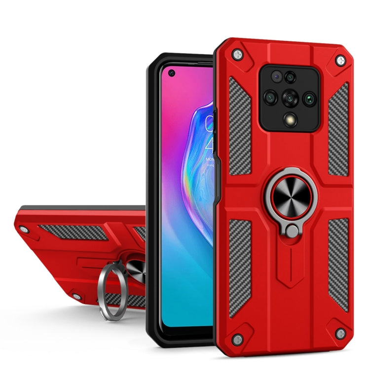 For Tecno Camon 16 Premier Carbon Fiber Pattern PC + TPU Protective Case with Ring Holder