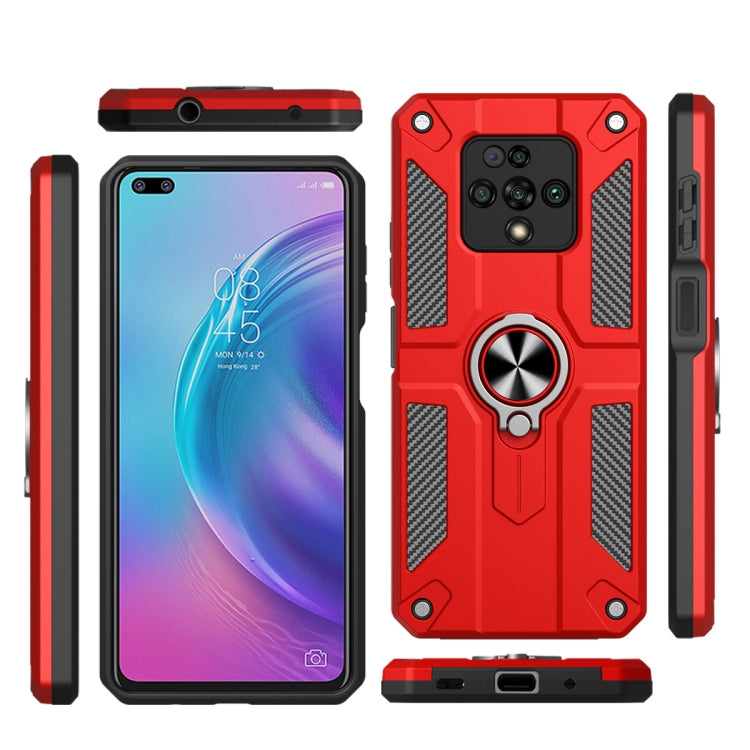 For Tecno Camon 16 Premier Carbon Fiber Pattern PC + TPU Protective Case with Ring Holder