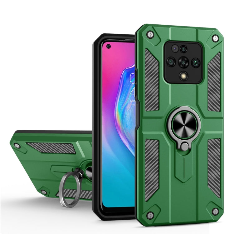For Tecno Camon 16 Premier Carbon Fiber Pattern PC + TPU Protective Case with Ring Holder