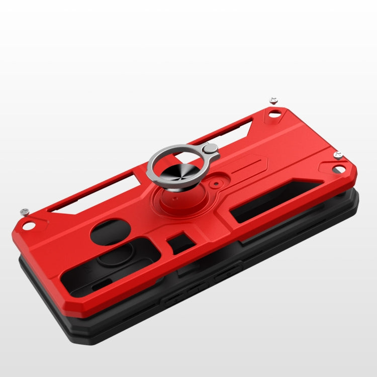 For Tecno Camon 17 Carbon Fiber Pattern PC + TPU Protective Case with Ring Holder
