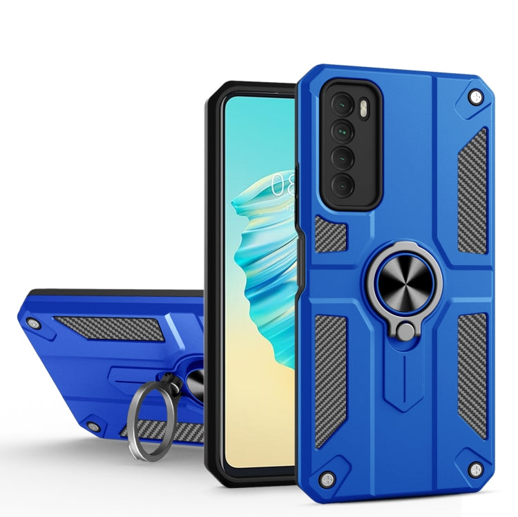 For Tecno Camon 17 Pro Carbon Fiber Pattern PC + TPU Protective Case with Ring Holder