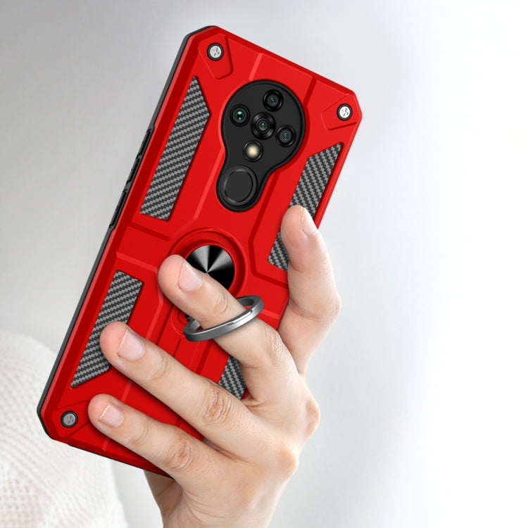 For Tecno Spark 6 Carbon Fiber Pattern PC + TPU Protective Case with Ring Holder