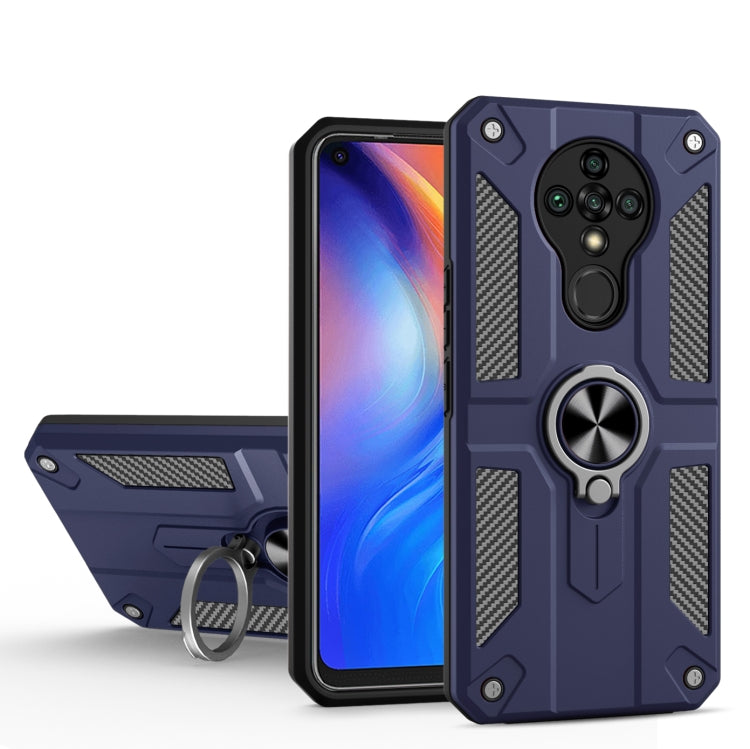 For Tecno Spark 6 Carbon Fiber Pattern PC + TPU Protective Case with Ring Holder