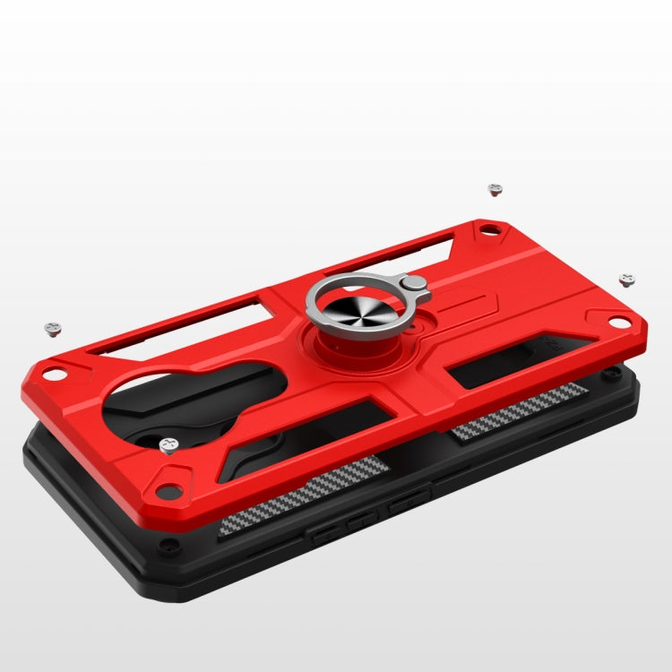 For Tecno Spark 6 Carbon Fiber Pattern PC + TPU Protective Case with Ring Holder
