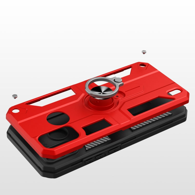 For Tecno Spark 6 Go Carbon Fiber Pattern PC + TPU Protective Case with Ring Holder