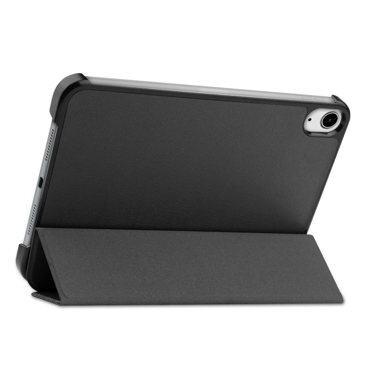 For iPad mini 6 Custer Texture Horizontal Flip Leather Tablet Case with Three-folding Holder & Sleep / Wake-up Function