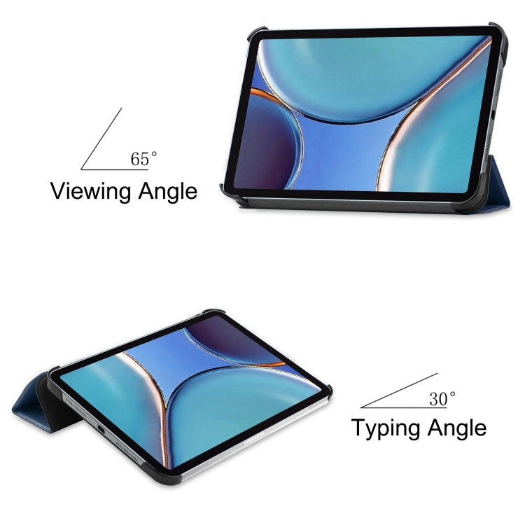 For iPad mini 6 Custer Texture Horizontal Flip Leather Tablet Case with Three-folding Holder & Sleep / Wake-up Function
