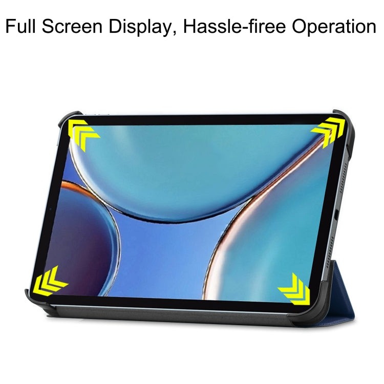 For iPad mini 6 Custer Texture Horizontal Flip Leather Tablet Case with Three-folding Holder & Sleep / Wake-up Function