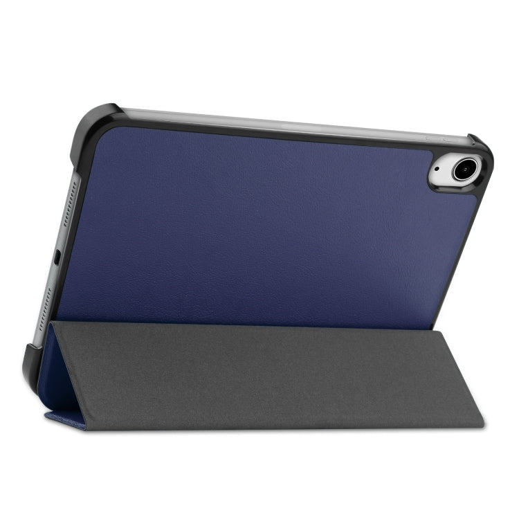For iPad mini 6 Custer Texture Horizontal Flip Leather Tablet Case with Three-folding Holder & Sleep / Wake-up Function