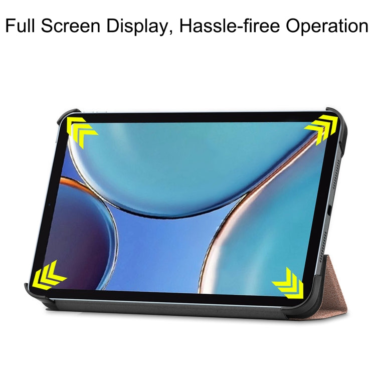 For iPad mini 6 Custer Texture Horizontal Flip Leather Tablet Case with Three-folding Holder & Sleep / Wake-up Function
