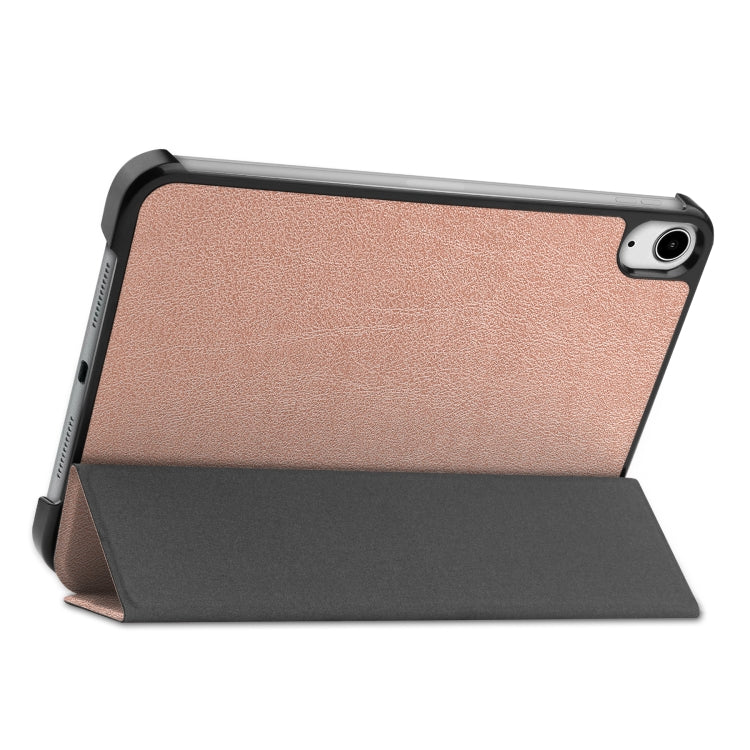 For iPad mini 6 Custer Texture Horizontal Flip Leather Tablet Case with Three-folding Holder & Sleep / Wake-up Function