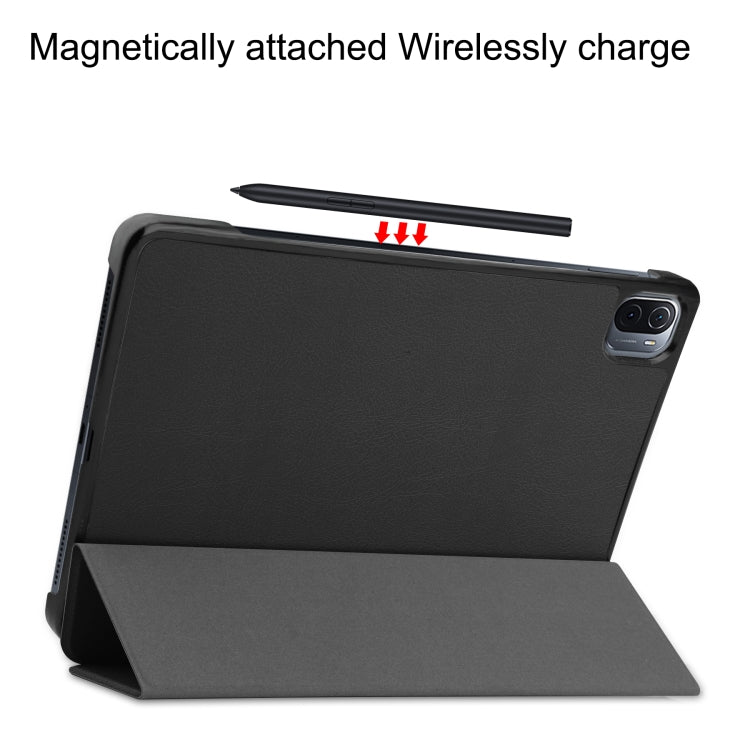 For Xiaomi Pad 5 Custer Texture Horizontal Flip Leather Case with Three-folding Holder & Sleep / Wake-up Function