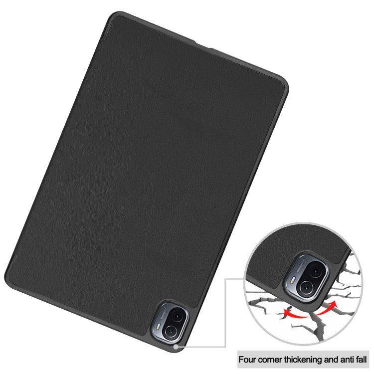 For Xiaomi Pad 5 Custer Texture Horizontal Flip Leather Case with Three-folding Holder & Sleep / Wake-up Function