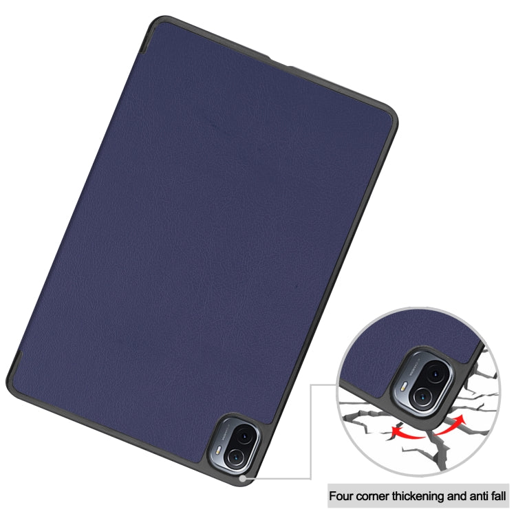 For Xiaomi Pad 5 Custer Texture Horizontal Flip Leather Case with Three-folding Holder & Sleep / Wake-up Function