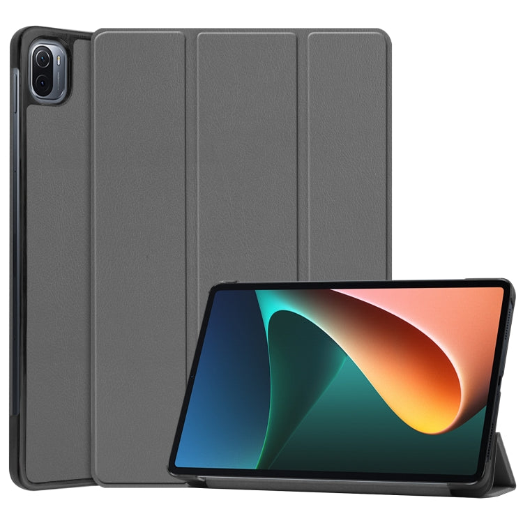 For Xiaomi Pad 5 Custer Texture Horizontal Flip Leather Case with Three-folding Holder & Sleep / Wake-up Function