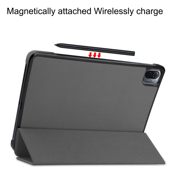 For Xiaomi Pad 5 Custer Texture Horizontal Flip Leather Case with Three-folding Holder & Sleep / Wake-up Function