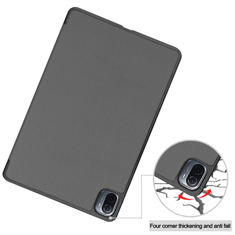 For Xiaomi Pad 5 Custer Texture Horizontal Flip Leather Case with Three-folding Holder & Sleep / Wake-up Function