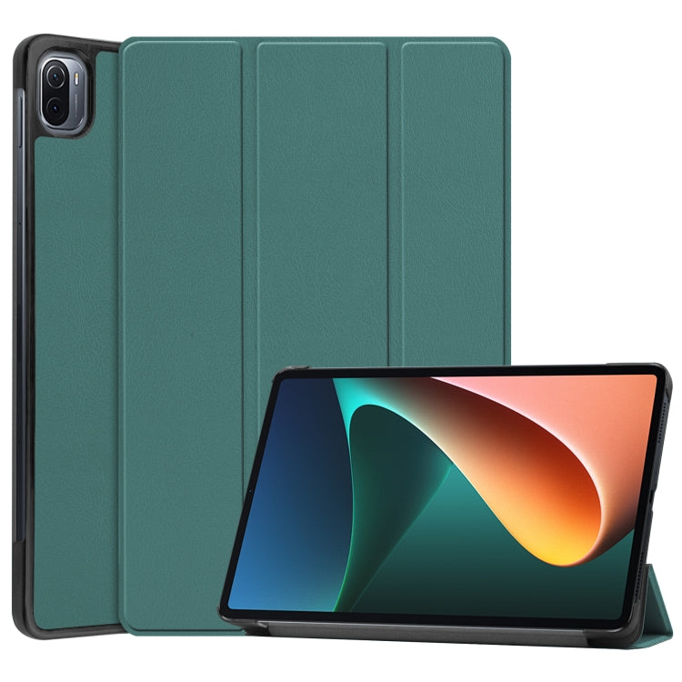 For Xiaomi Pad 5 Custer Texture Horizontal Flip Leather Case with Three-folding Holder & Sleep / Wake-up Function