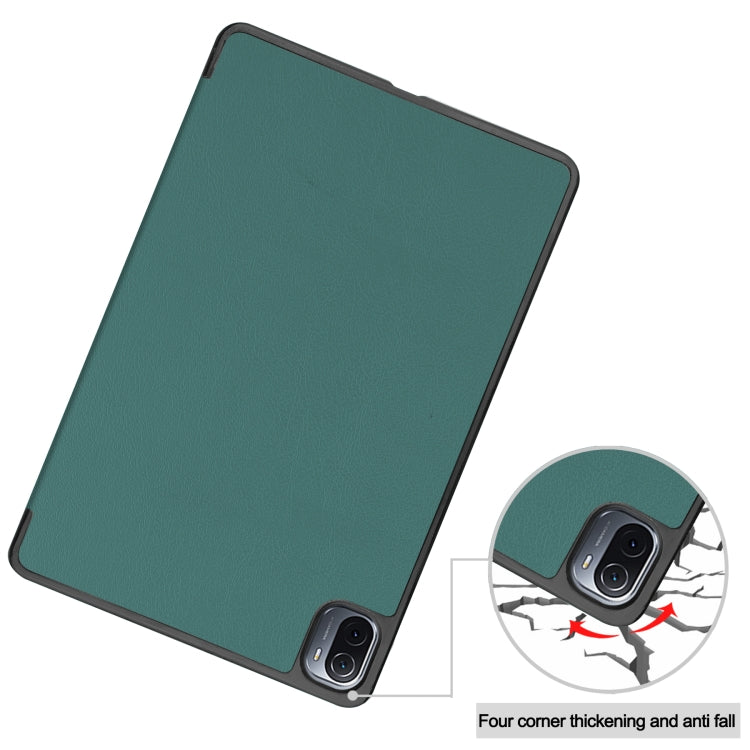 For Xiaomi Pad 5 Custer Texture Horizontal Flip Leather Case with Three-folding Holder & Sleep / Wake-up Function