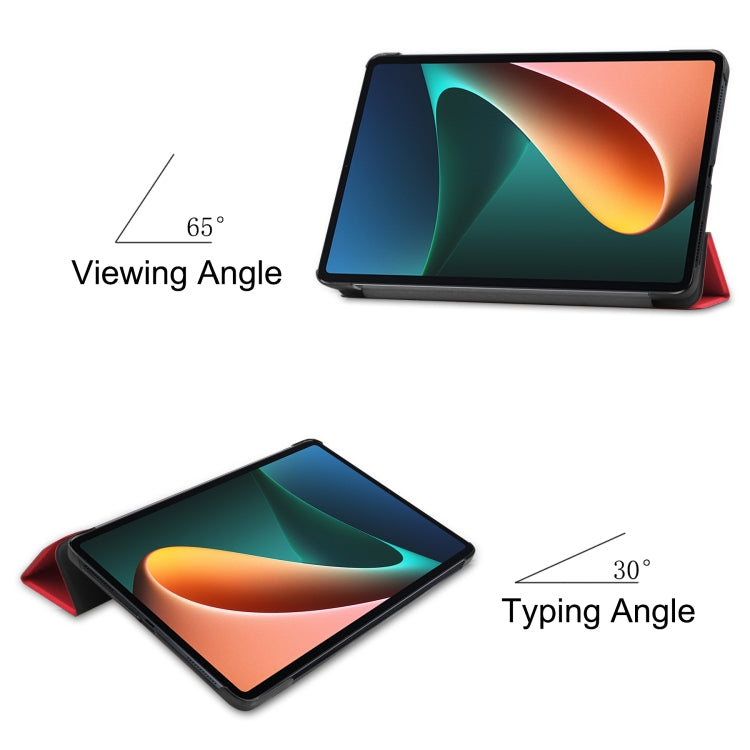 For Xiaomi Pad 5 Custer Texture Horizontal Flip Leather Case with Three-folding Holder & Sleep / Wake-up Function