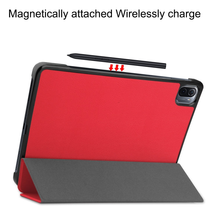 For Xiaomi Pad 5 Custer Texture Horizontal Flip Leather Case with Three-folding Holder & Sleep / Wake-up Function