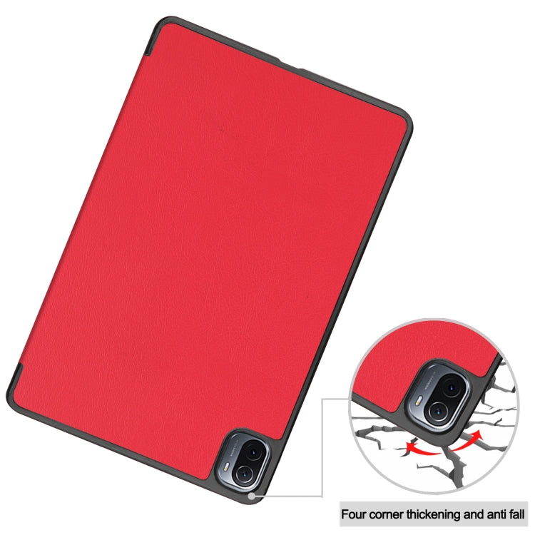 For Xiaomi Pad 5 Custer Texture Horizontal Flip Leather Case with Three-folding Holder & Sleep / Wake-up Function