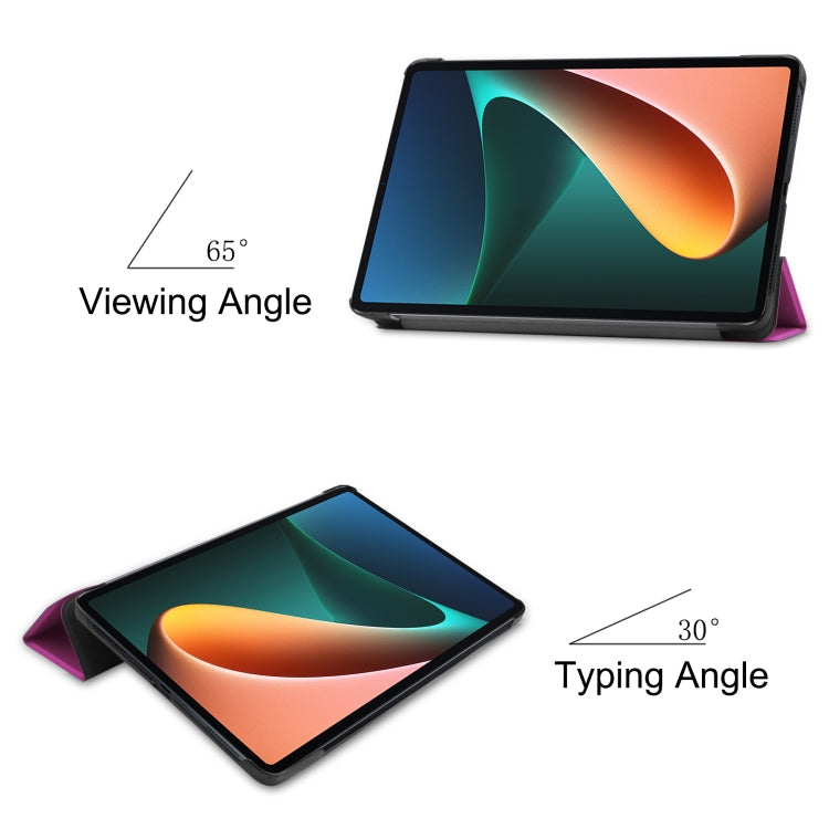 For Xiaomi Pad 5 Custer Texture Horizontal Flip Leather Case with Three-folding Holder & Sleep / Wake-up Function